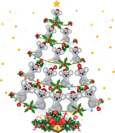 Funny Santa Koala Xmas Gift Koala Christmas Tree Long Sleeve Toddler Long Sleeve