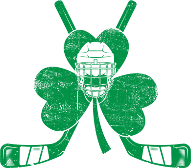 Funny Shamrock Leaf Hockey Sticks And Helmet St Patricks Day Gift Women's T-Shirt