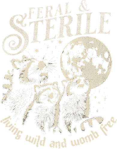 Feral & Sterile Living Wild And Womb Free Funny Racoon Bucket Hat