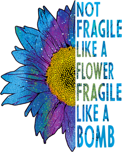 Feminist Sunflower, Not Fragile Like A Flower Fragile Like A Bomb Kids Long Sleeve Shirt