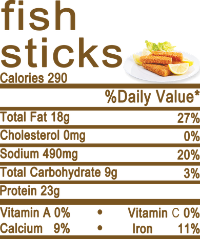 Fish Sticks Nutrition Facts Label Kids Long Sleeve Shirt