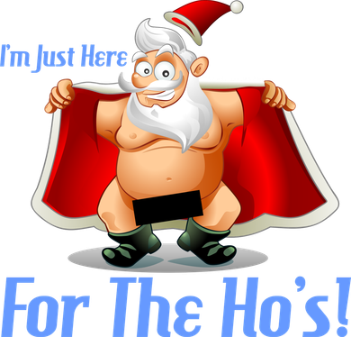 Funny Santa Nude Censored Just Here For The Ho's Polo