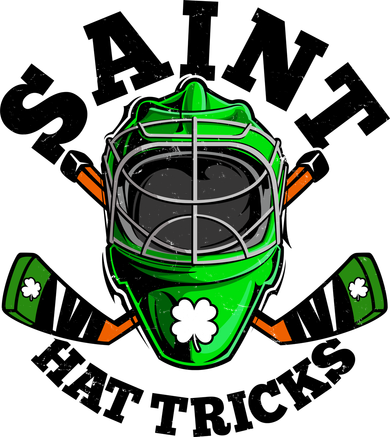 Funny St Patrick's Day Saint Hat Tricks Hockey Player Fan Bucket Hat