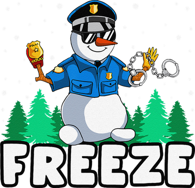 Freeze Snowman Police Christmas Pajama Funnt Cop Policeman Sweatshirt