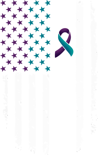 Fight Suicide Prevention Teal Purple Ribbon US Flag Kids Long Sleeve Shirt