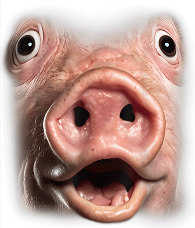 Funny Surprised Pig Face Meme Big Troll Hog Piggy Face Kids Hoodie