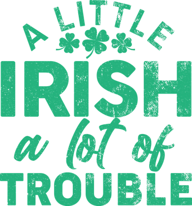 Funny St Patricks Day A Little Irish A Lot Of Trouble Kids Long Sleeve Shirt