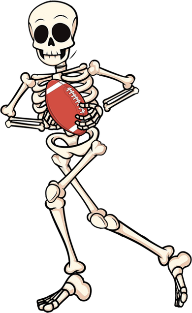 Funny Skeleton Playing Football Halloween Gift Kids Long Sleeve Shirt