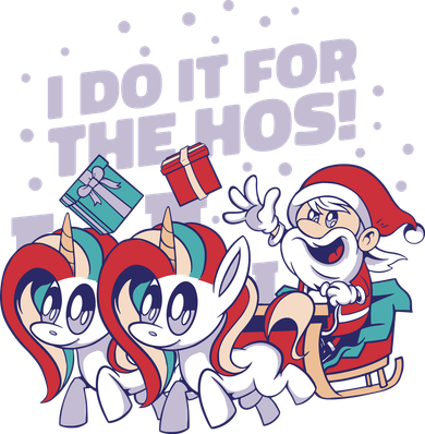 Funny Santa Riding Sleighs With Unicorns Golf Towel