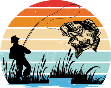 Fishing Sunset Retro Vintage Gift Kids T-Shirt