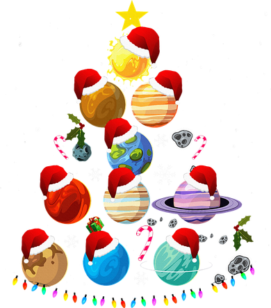 Funny Solar System Space Planets Tree Christmas Pajama Xmas Women's Dry Zone Grid Polo