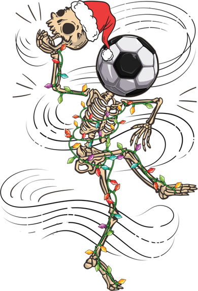 Funny Skeleton Soccer Ball Christmas Boys Xmas Gift Coaster