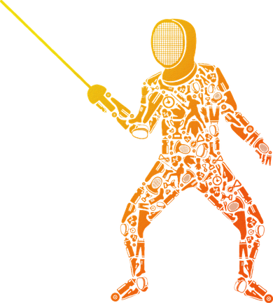 Fencing Sports Symbols Swords Epee Fencer Bucket Hat