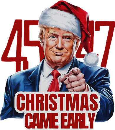 Funny Santa Trump Christmas Came Early 47th President Xmas Kids Hoodie