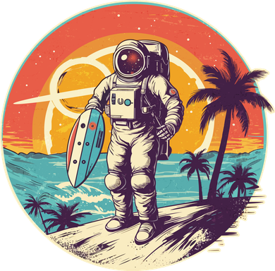 Funny Summer Time Surfing Astronaut Doddie Hoodie