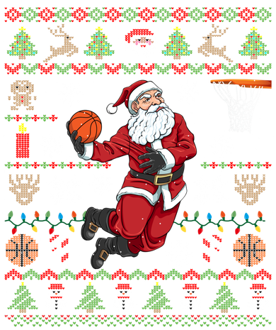 Funny Santa Ugly Christmas Basketball Dunking Gift Button