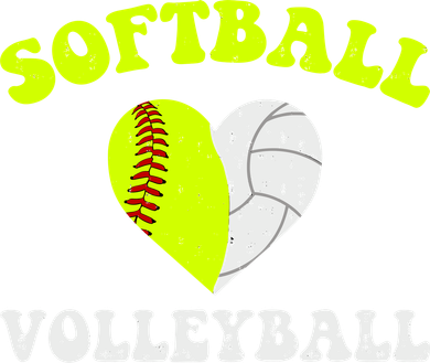 Funny Softball Volleyball Heart Groovy Softball Lover Girls Golf Towel