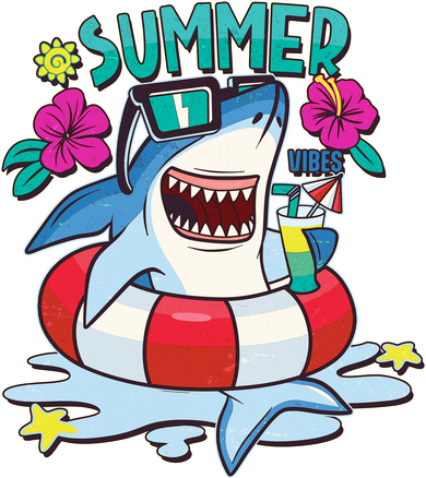 Funny Summer Vibe Vacation Shark Backpack