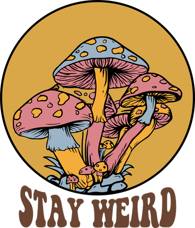 Funny Stay Weird Mushroom Meme Coaster
