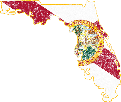 Florida State With Florida Shape Flag Baby Bodysuit