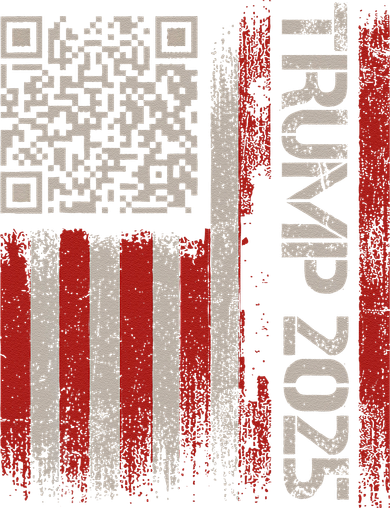 Funny Trump 2025 Qr 4547 Dancing Code Usa Flag We The Ceramic Ornament