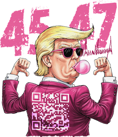 Funny Trump 45 47 Bubble Pin.K Qr Dancing Code Ceramic Ornament