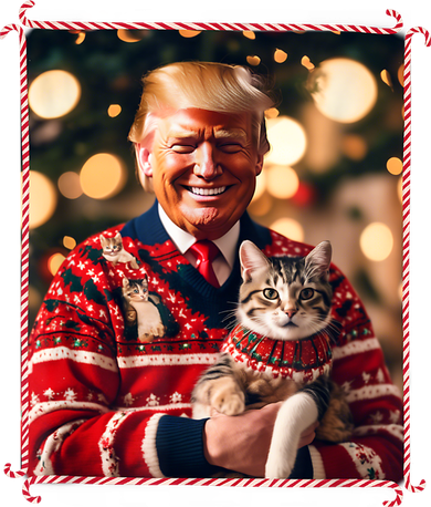 Funny Trump Christmas Sweater For Cat Lovers Coffee Mug