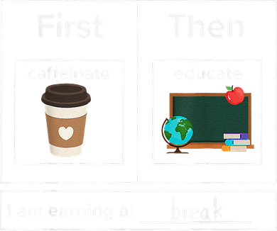First Then Caffeinate Educate I Am Earning A Break Teacher Santa Hat
