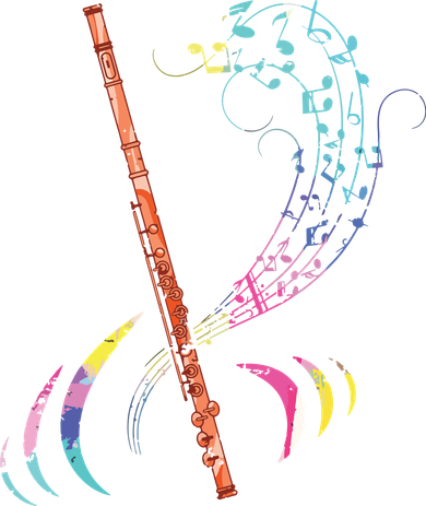 Flutist Treble Clef Classical Music Colorful Flute Women's Sweatshirt