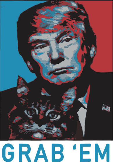 Funny Trump Cat Grab Em Cat Coaster