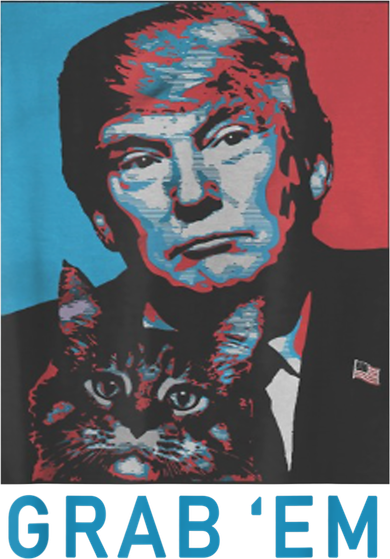 Funny Trump Cat Grab' Em Vintage Retro Trump Gift Apron