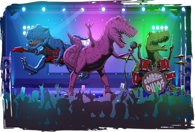 Funny Trex Dinosaurs Rock Band Concert Women's Hoodie