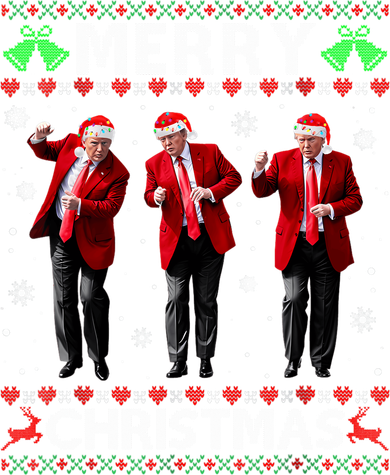 Funny Trump Dance Merry Christmas Ugly Xmas Sweater Pajamas Women's T-Shirt