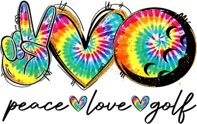 Funny Tie Dye Golf Lovers Peace Love Golf Gift Women's Tank Top