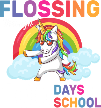 Flossing Unicorn Through 100 days Of School Kids T-Shirt
