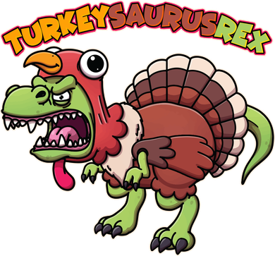 Funny Turkeysaurusrex Dinosaur In Turkey Costume Kids T-Shirt