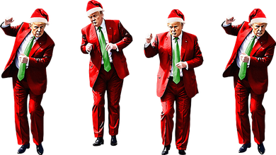 Funny Trump Dance Santa Claus Christmas Xmas Pajamas Holiday Women's Dry Zone Grid Polo