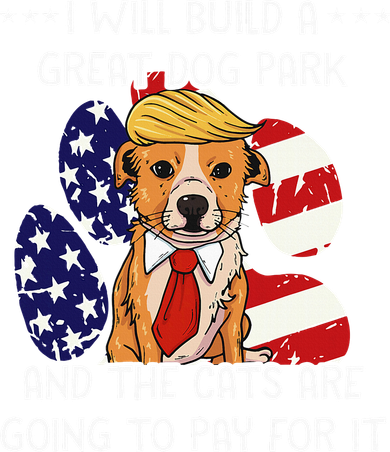 Funny Trump Dog T Build A Great Dog Park Political Kids T-Shirt