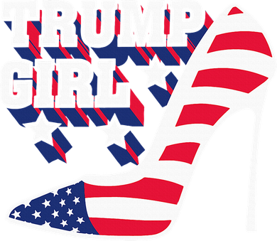 Funny Trump Girl Gift Cute High Heel American Flag Women's Long Sleeve Shirt