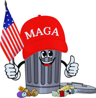 Funny Trump Garbage Can Cartoon Character American Flag Kids Sweatshirt