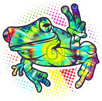 Funny Trippy Hippie Psychedelic Peace Frog Doddie Hoodie