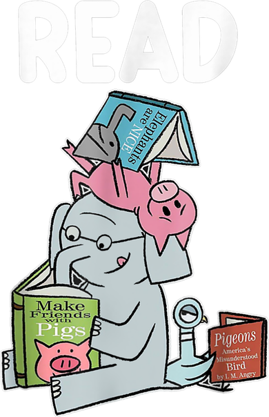 Funny Teacher Library Read Book Club Piggie Elephant Pigeons Toddler T-Shirt
