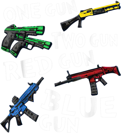 Funny Tee One Gun Two Gun Red Gun Blue Gun Custome Coaster