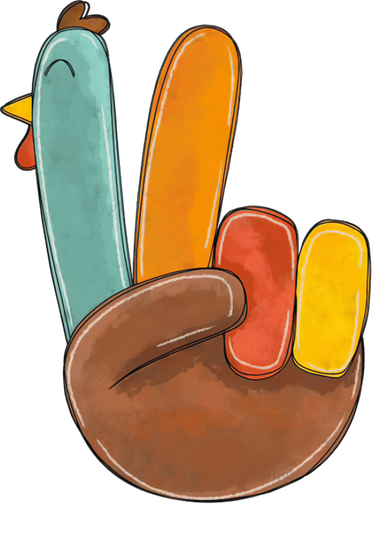 Funny Thanksgiving Peace Sign Turkey Thankful For Lovers Baby Bodysuit
