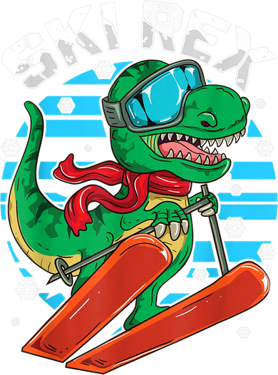 Funny Tyrannosaurus Rex Dinosaur Girls Boys Skiing SKI REX TShirt Tumbler
