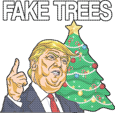 Fake Trees News Ugly Christmas Women's Long Sleeve Shirt