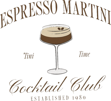 Funny Tini Time Espresso Martini Retro Cocktail And Social Club Hoodie