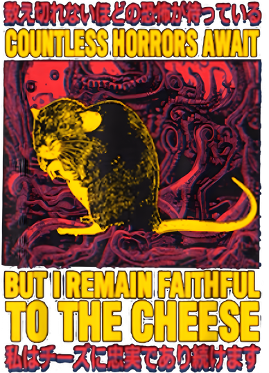 Faithful To The Cheese Japanese Horror Rat Kids T-Shirt