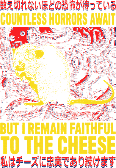 Faithful To The Cheese Japanese Horror Rat Kids T-Shirt