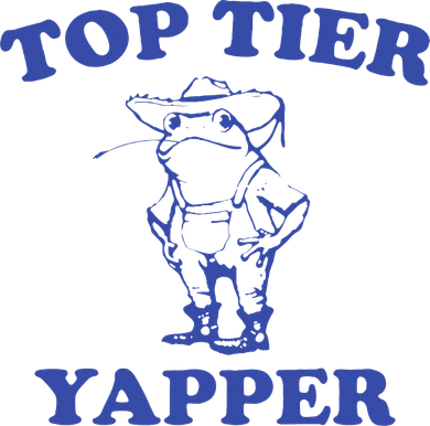 Funny Top Tier Yapper Funny Meme Cowboy Frog Yapping Quote Women's T-Shirt